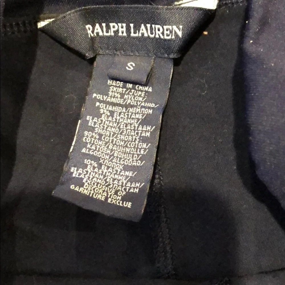 Ralph Lauren skort navy & neon green -orange horse